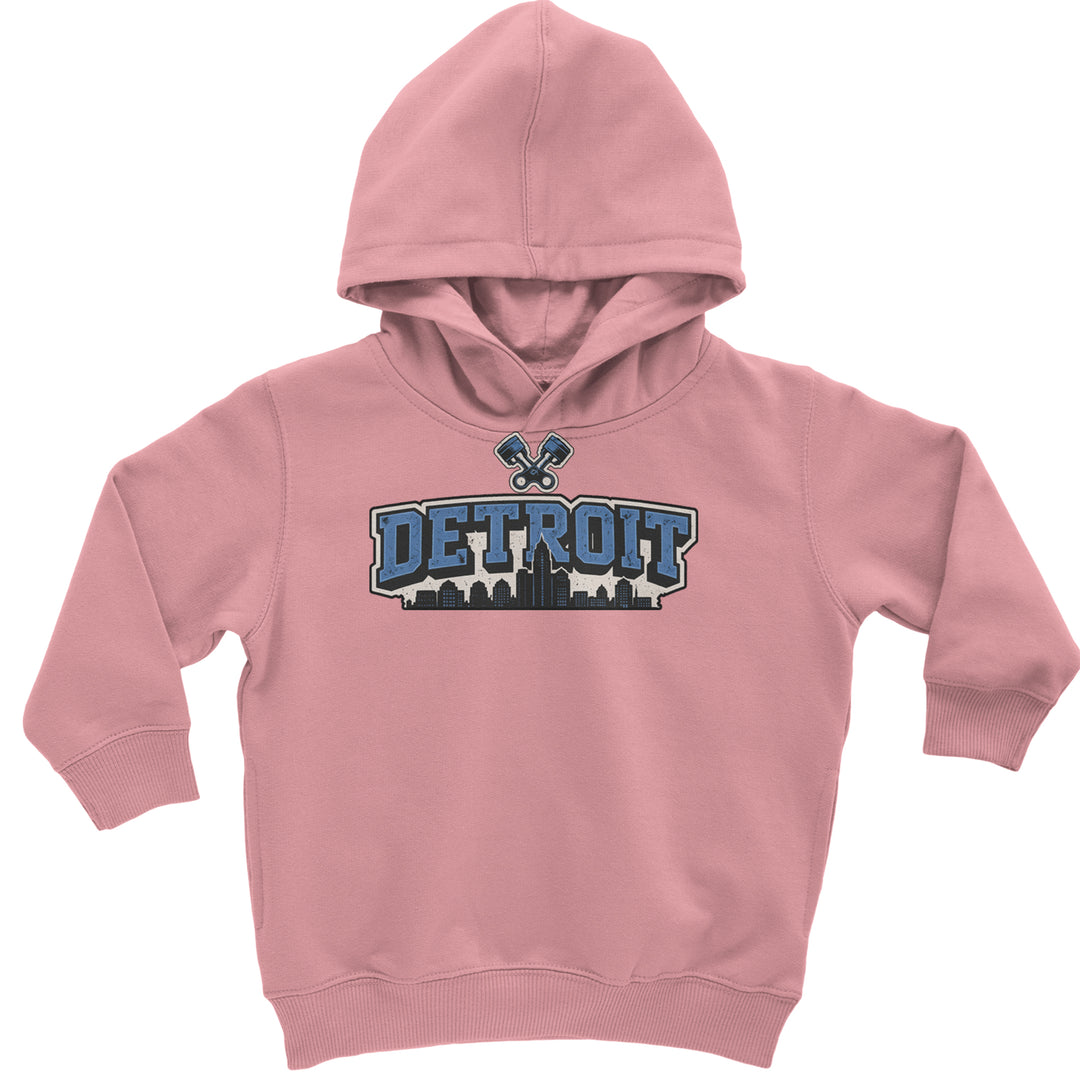 Detroit Motor City Retro Piston Toddler Hoodie Or Infant Fleece Romper Mauve