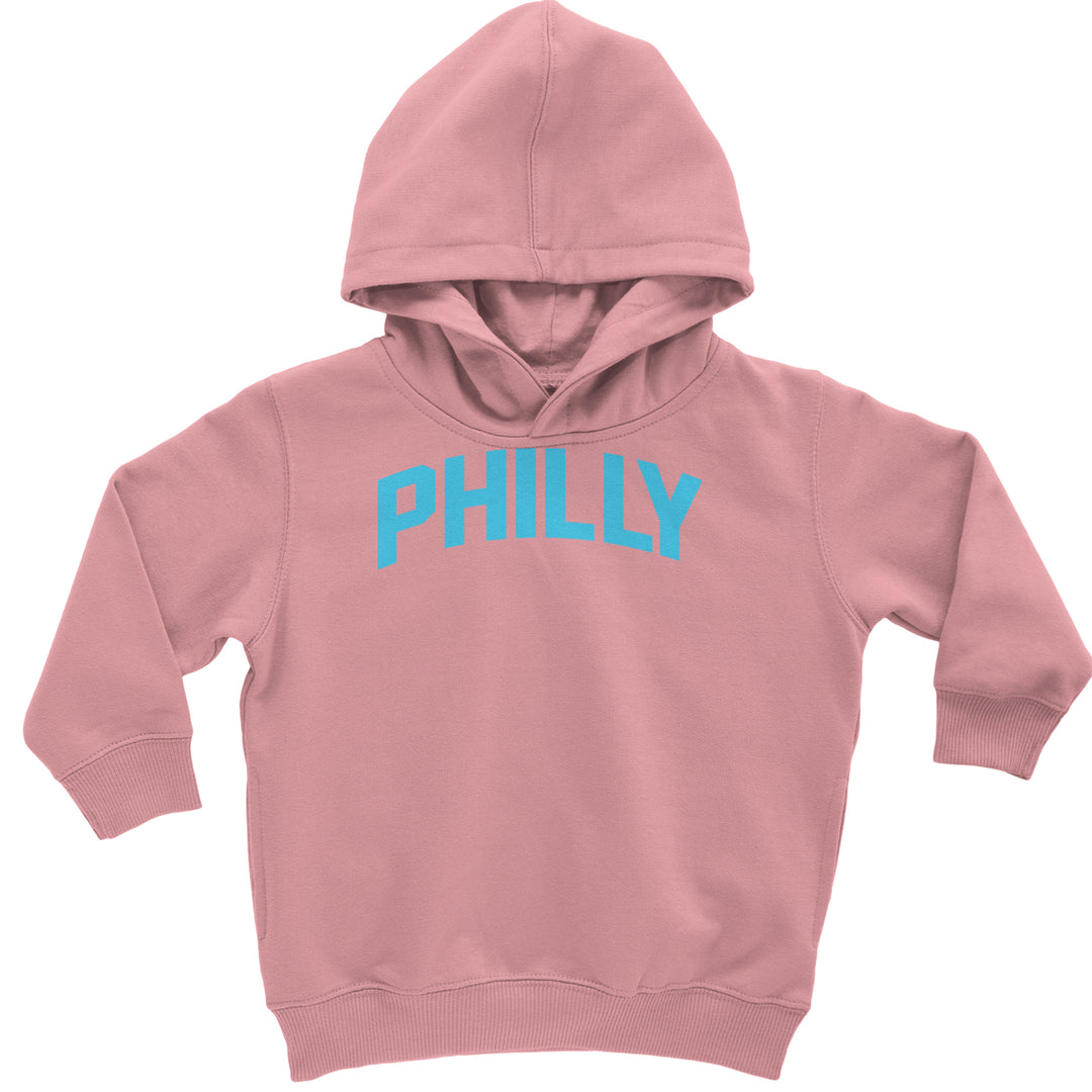 Philly Philadelphia Pride graphic on Toddler Hoodie and Baby Fleece Onesie in Mauve
