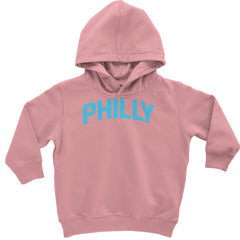 Philly Philadelphia Pride graphic on Toddler Hoodie and Baby Fleece Onesie in Mauve
