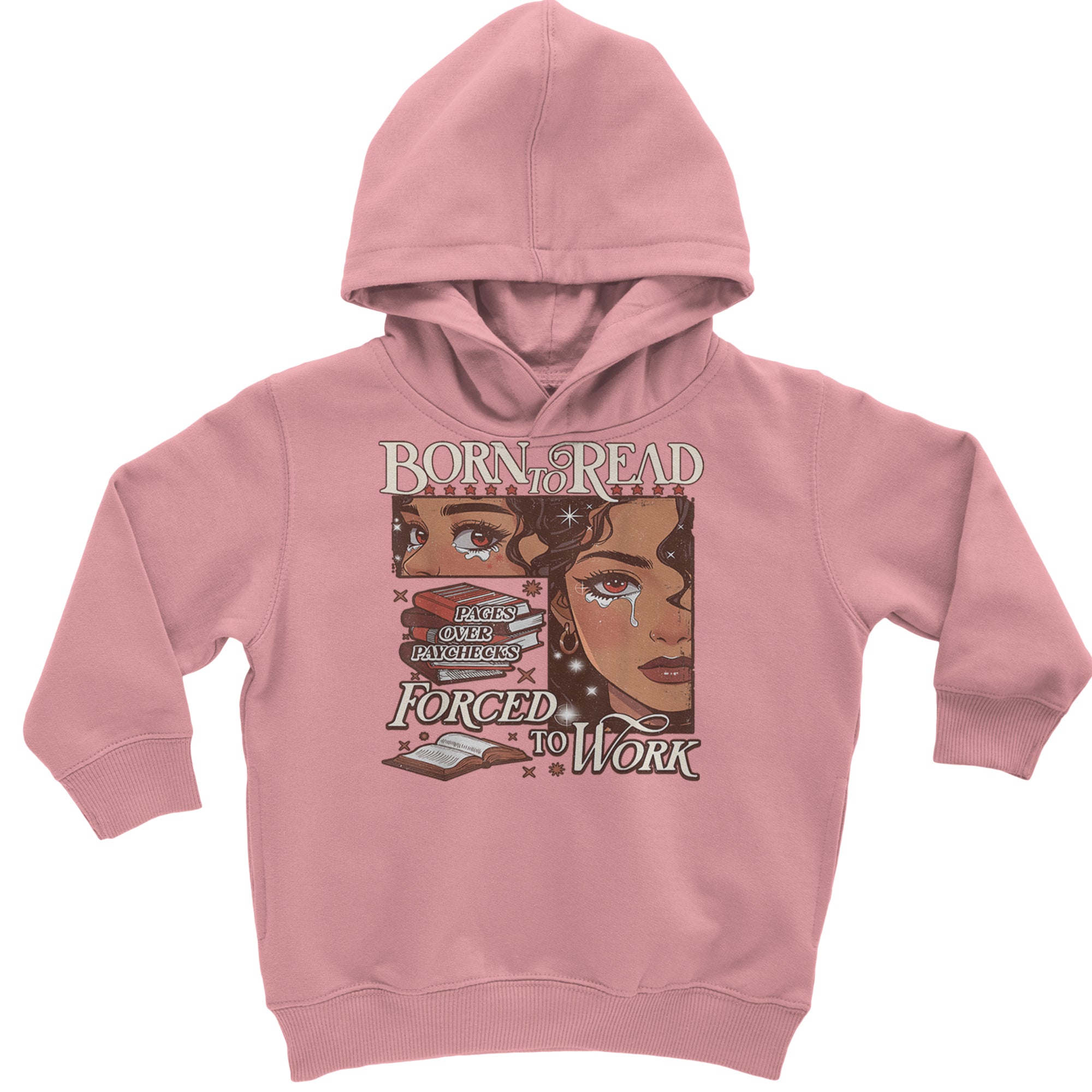 Born To Read Pages Over Paychecks Toddler Hoodie Or Infant Fleece Romper Mauve