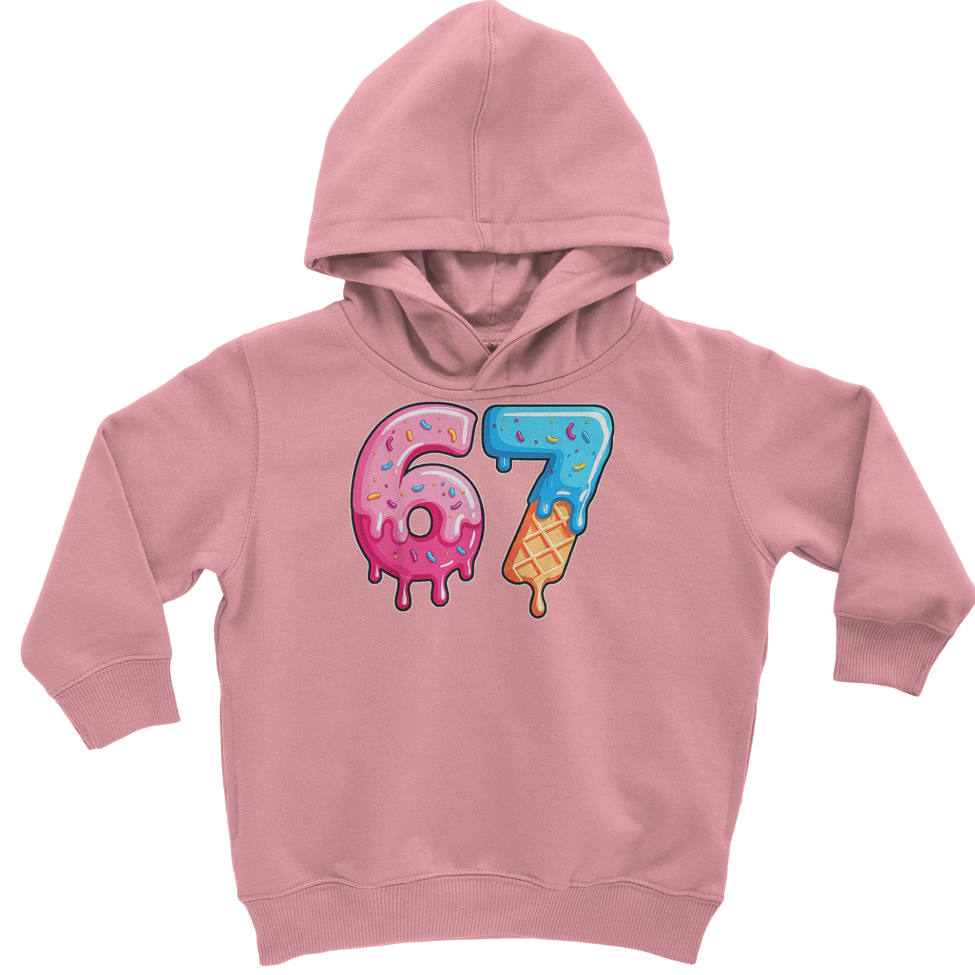 67 Dripping Ice Cream Donut Melt Toddler Hoodie Or Infant Fleece Romper Mauve