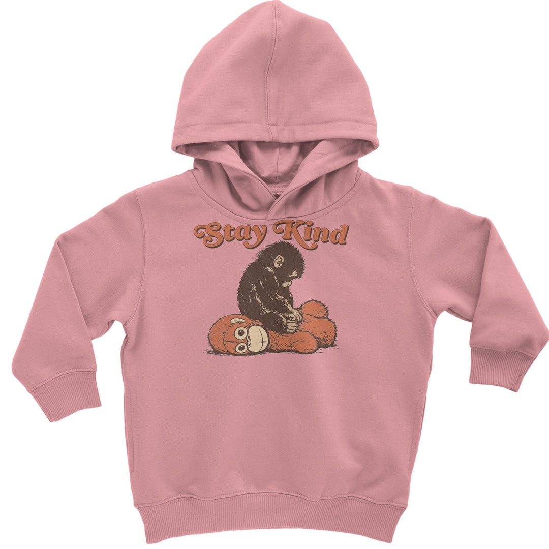 Punch Stay Kind Macaque Toddler Hoodie Or Infant Fleece Romper Mauve
