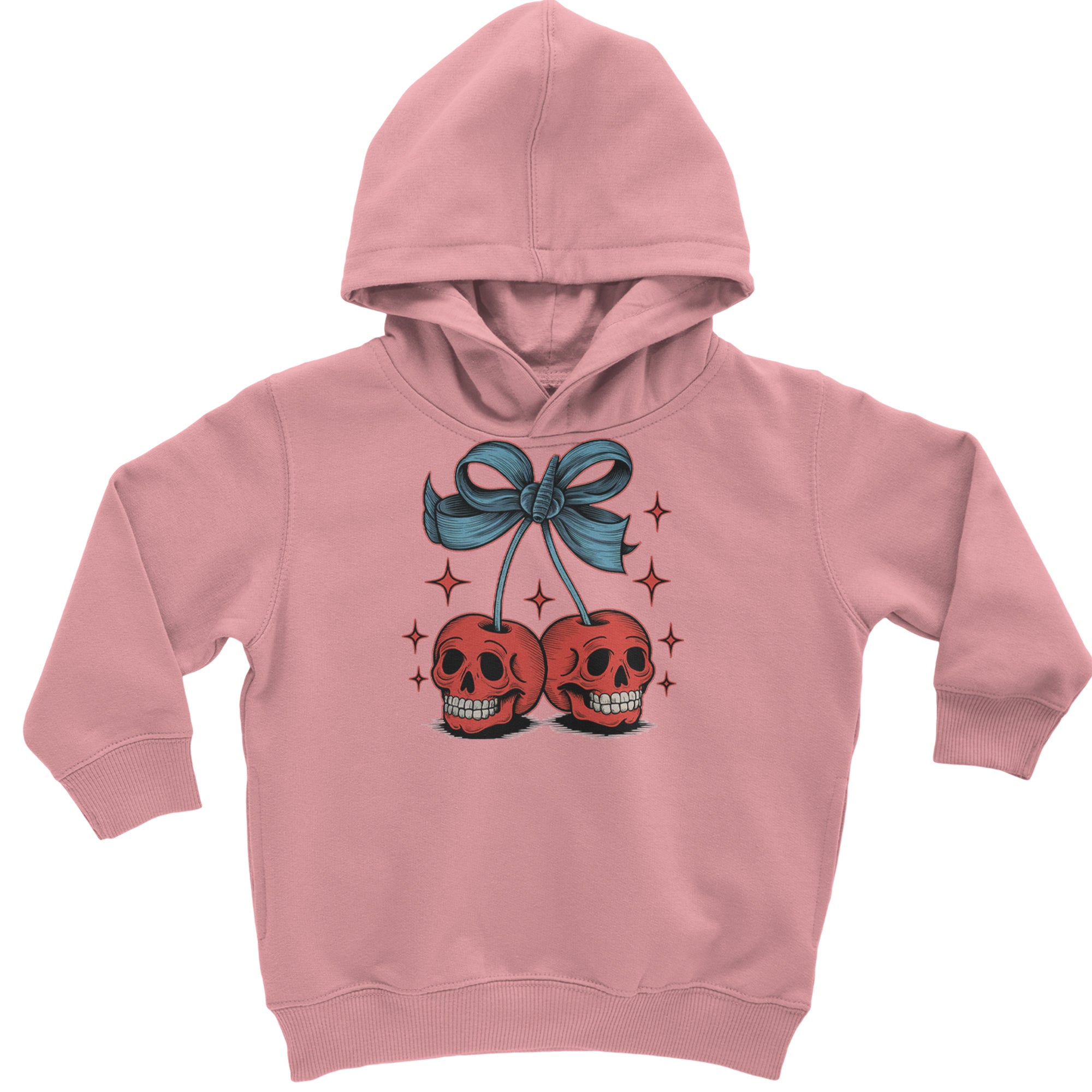 Cherry Skulls Retro Tattoo Toddler Hoodie Or Infant Fleece Romper Mauve
