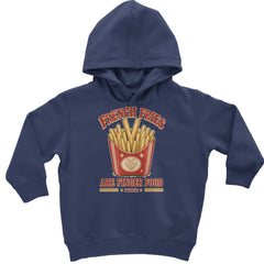 French Fries Are Finger Food IYKYK Toddler Hoodie Or Infant Fleece Romper Navy Blue