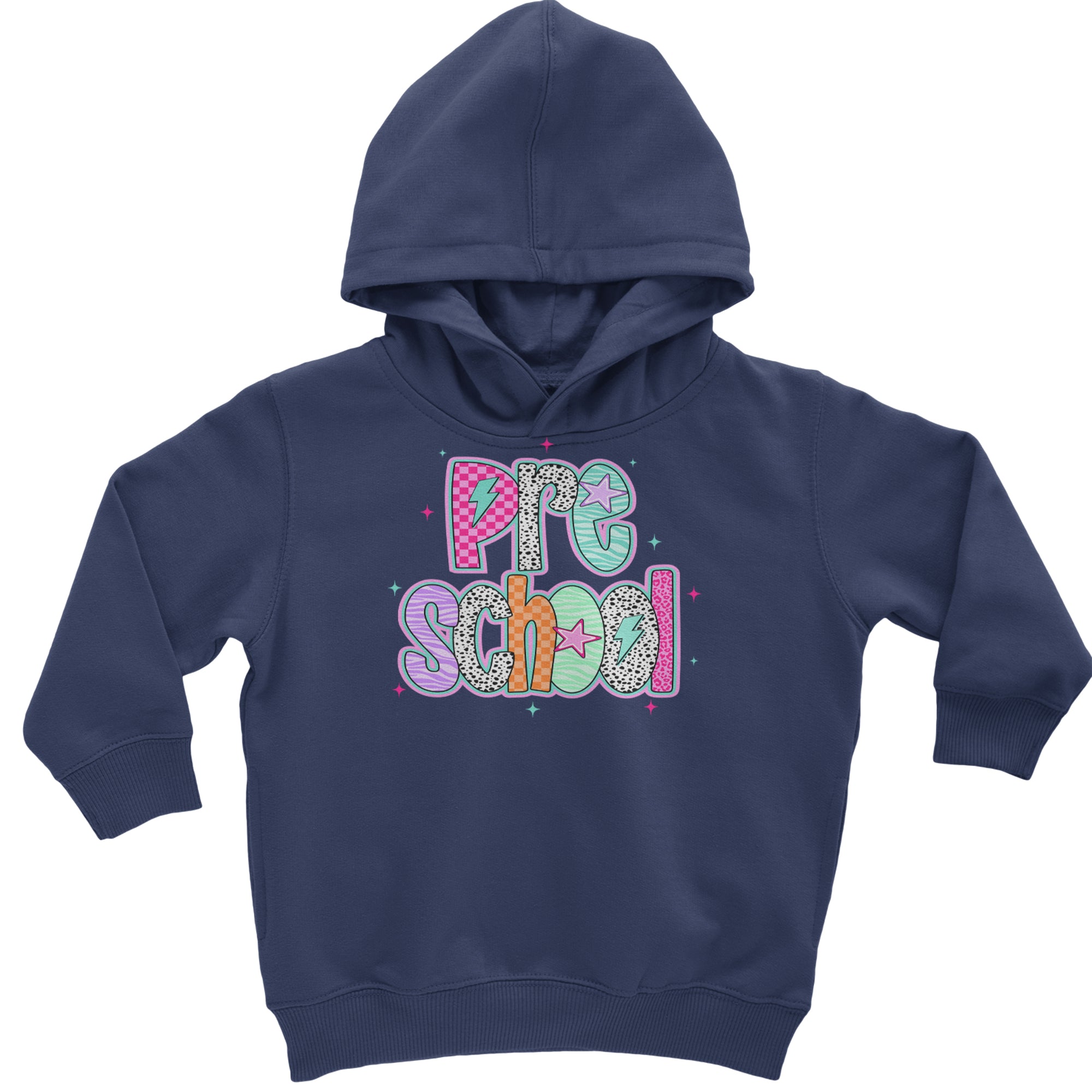 Preschool Power Colorful Back to School Toddler Hoodie Or Infant Fleece Romper Black