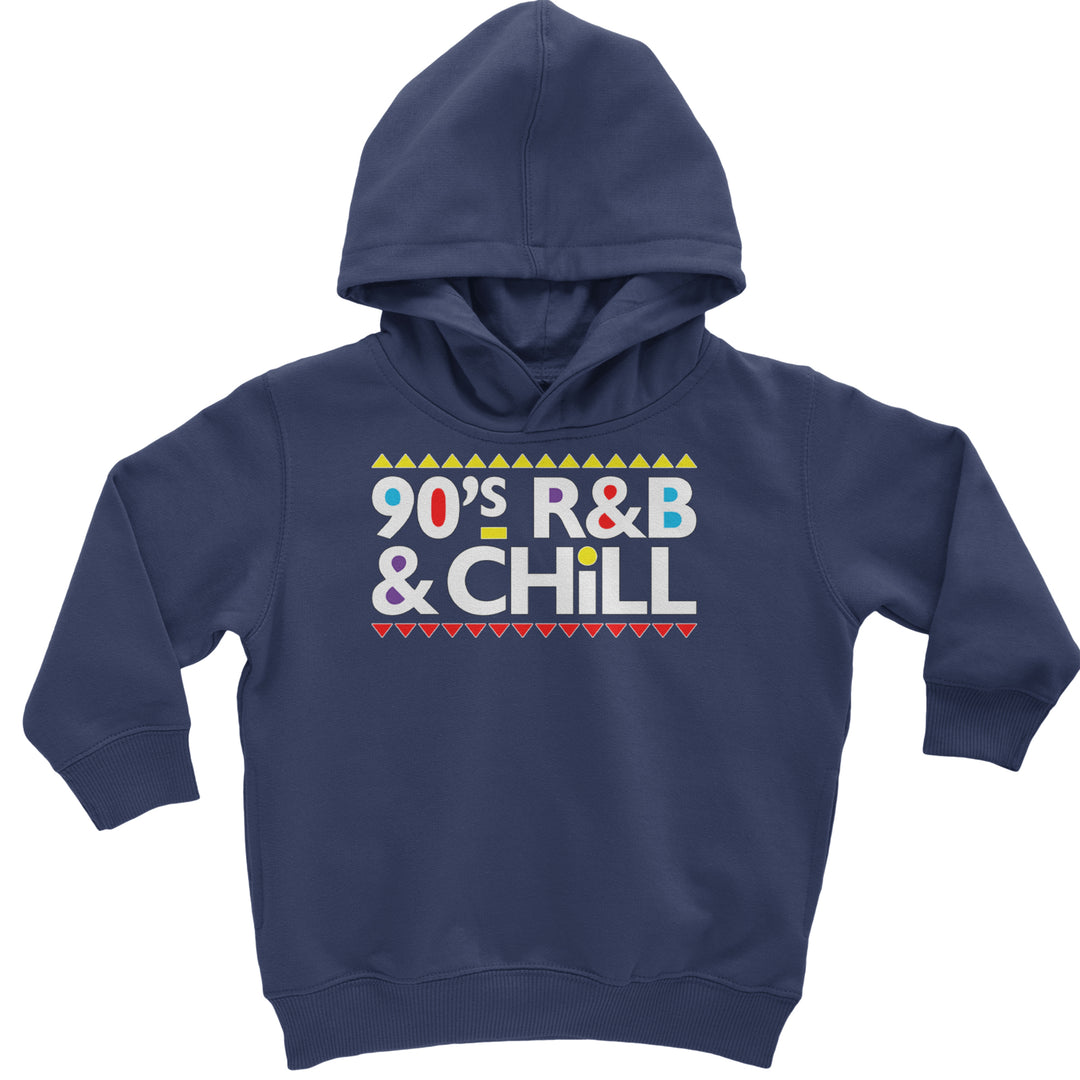 90s R&B and Chill Retro Throwback Toddler Hoodie Or Infant Fleece Romper Navy Blue