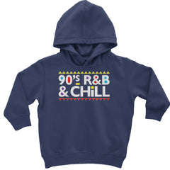 90s R&B and Chill Retro Throwback Toddler Hoodie Or Infant Fleece Romper Navy Blue