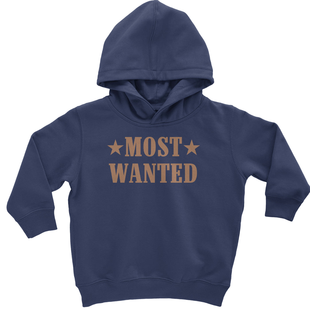 Most Wanted Cowboy Toddler Hoodie Or Infant Fleece Romper Navy Blue