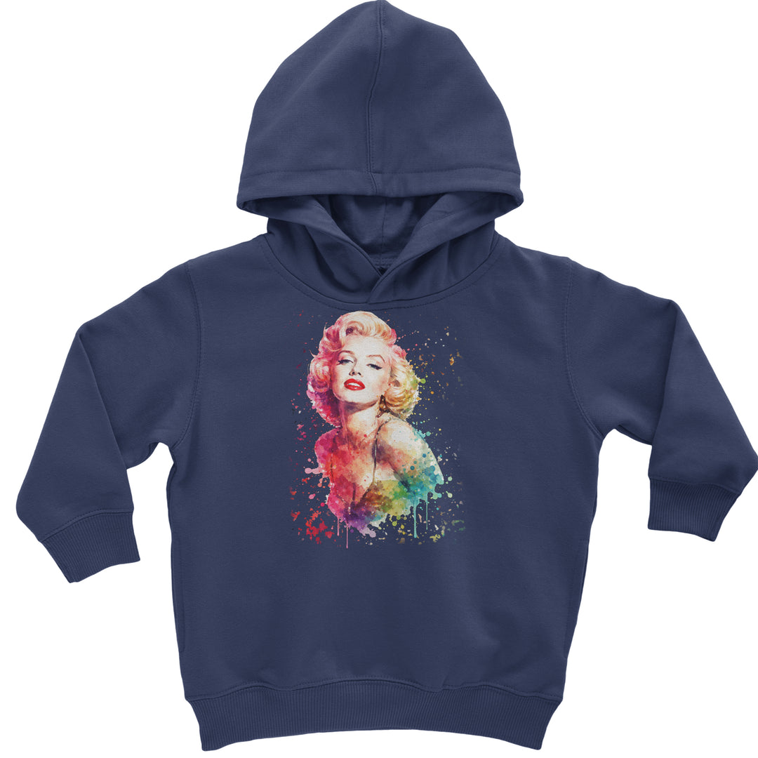 Mrs. Monroe Watercolors Bombshell Toddler Hoodie Or Infant Fleece Romper Navy Blue