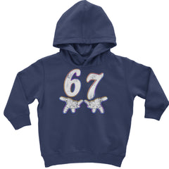 67 Hands Meme Viral Drill Toddler Hoodie Or Infant Fleece Romper Navy Blue