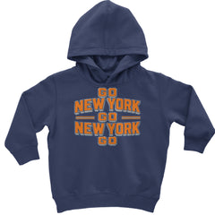 Go New York Go Basketball Toddler Hoodie Or Infant Fleece Romper Navy Blue