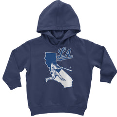 Los Angeles Baseball Batter Up Toddler Hoodie Or Infant Fleece Romper Navy Blue