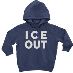 Ice Out Protest Toddler Hoodie Or Infant Fleece Romper Navy Blue