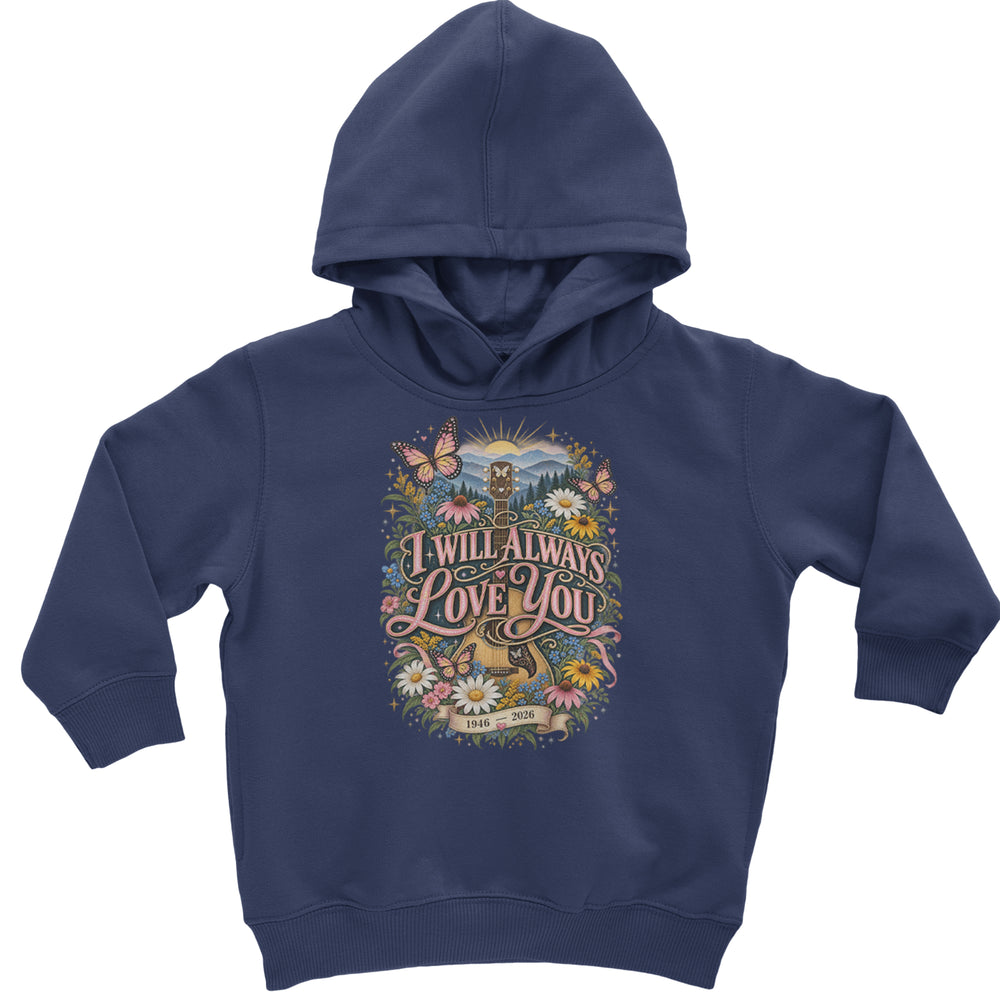I Will Always Love You Dolly Toddler Hoodie Or Infant Fleece Romper Navy Blue