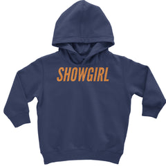 Showgirl Orange Glitter Toddler Hoodie Or Infant Fleece Romper Navy Blue