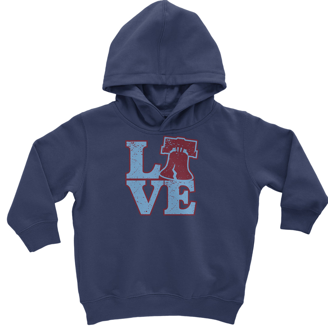 Love Philly Liberty Bell Toddler Hoodie Or Infant Fleece Romper Navy Blue
