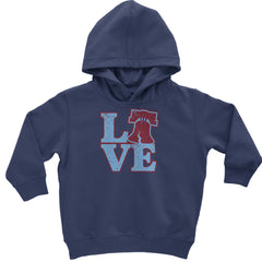 Love Philly Liberty Bell Toddler Hoodie Or Infant Fleece Romper Navy Blue