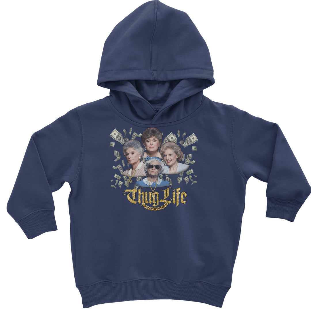 Golden Chain Thug Life Girls Toddler Hoodie Or Infant Fleece Romper Navy Blue