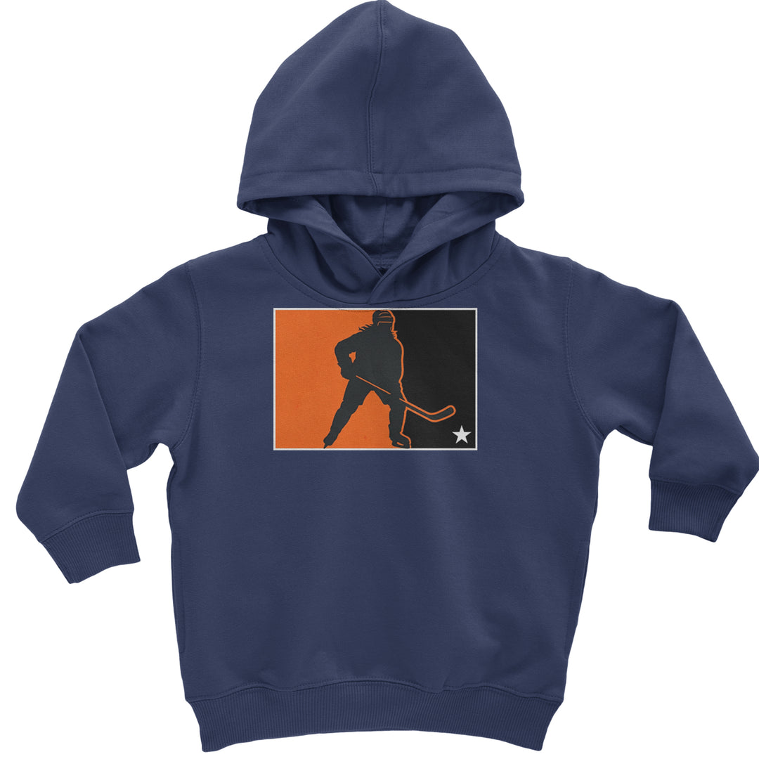 Hockey Enforcer Retro Vintage Toddler Hoodie Or Infant Fleece Romper Navy Blue