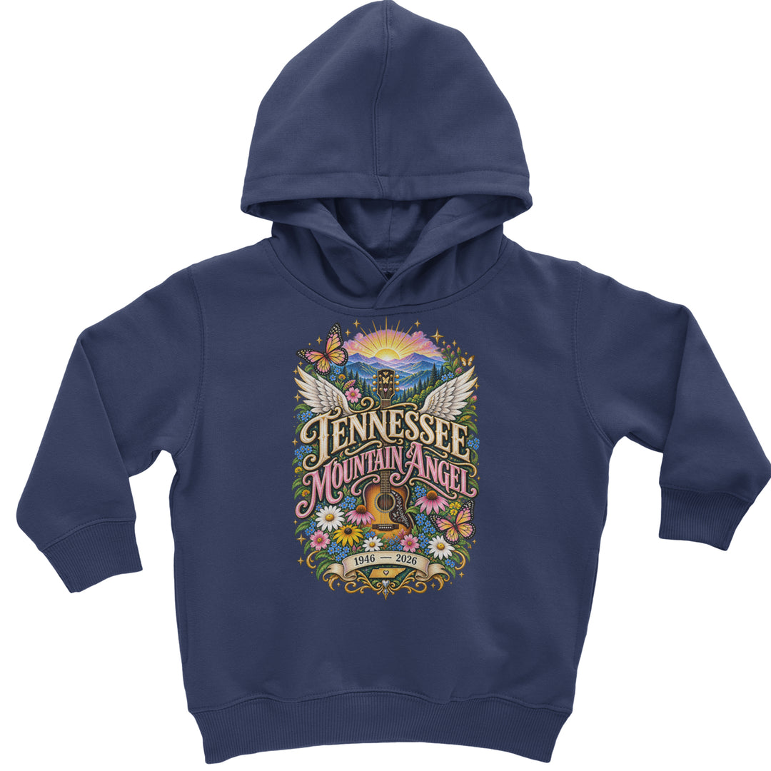 Tennessee Mountain Angel Wings Dolly Toddler Hoodie Or Infant Fleece Romper Navy Blue