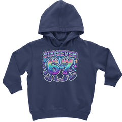 Six Seven 67 Retro Pixel Buddies Toddler Hoodie Or Infant Fleece Romper Navy Blue