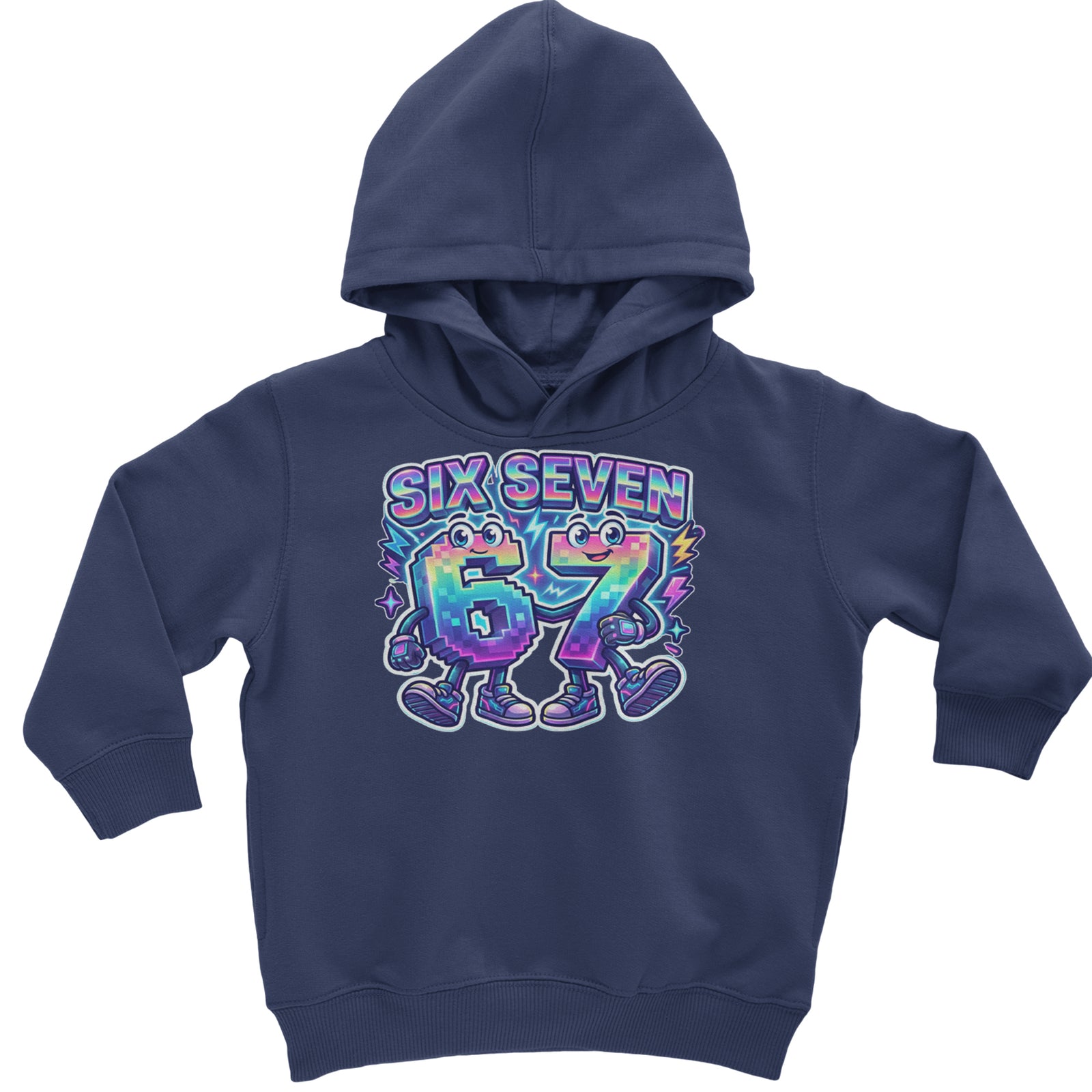 Six Seven 67 Retro Pixel Buddies Toddler Hoodie Or Infant Fleece Romper Black