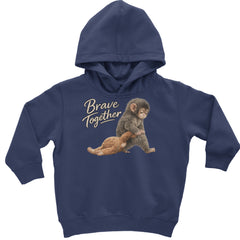 Punch Brave Together Stuffed Animal Toddler Hoodie Or Infant Fleece Romper Navy Blue