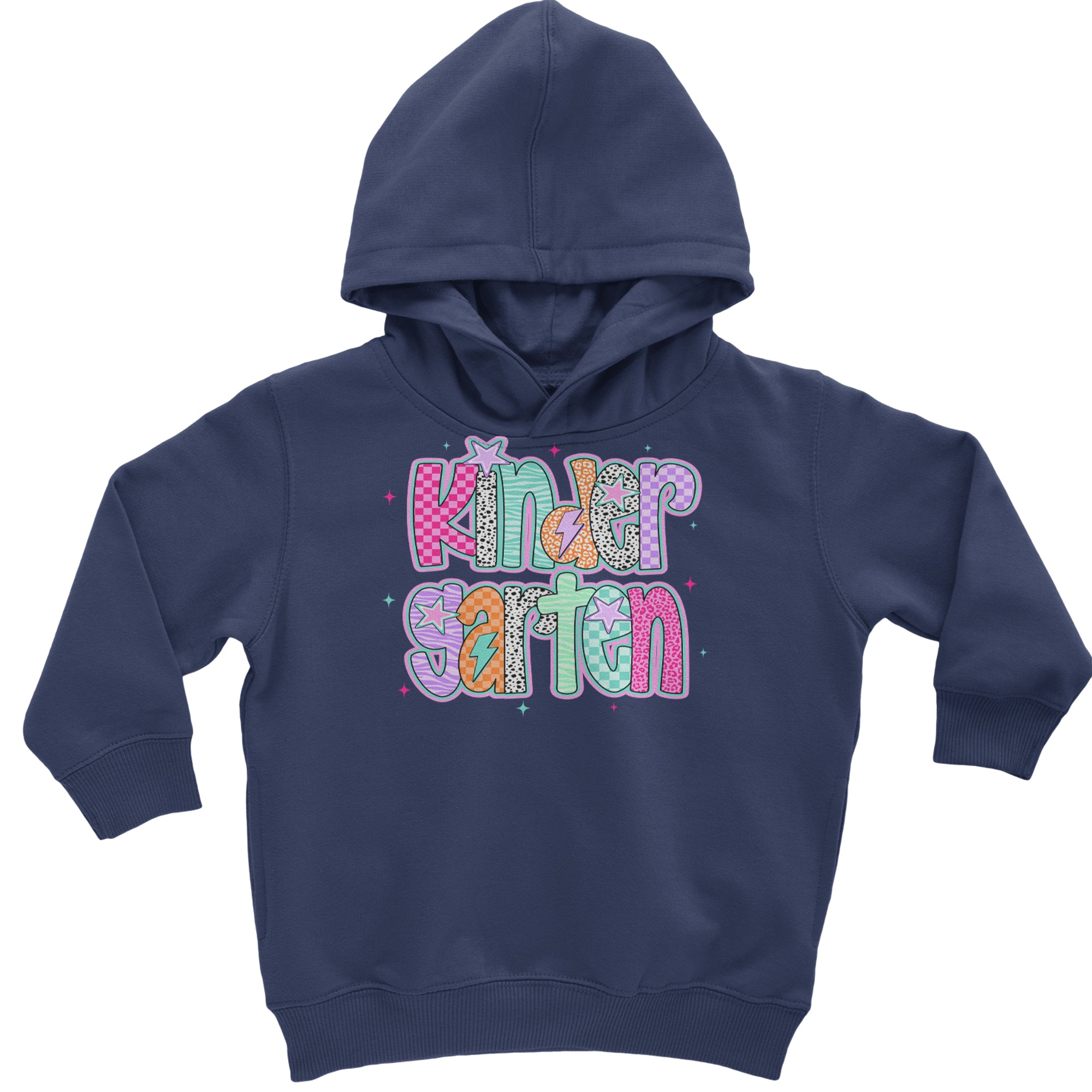 Kindergarten Cutie Colorful Back to School Toddler Hoodie Or Infant Fleece Romper Navy Blue