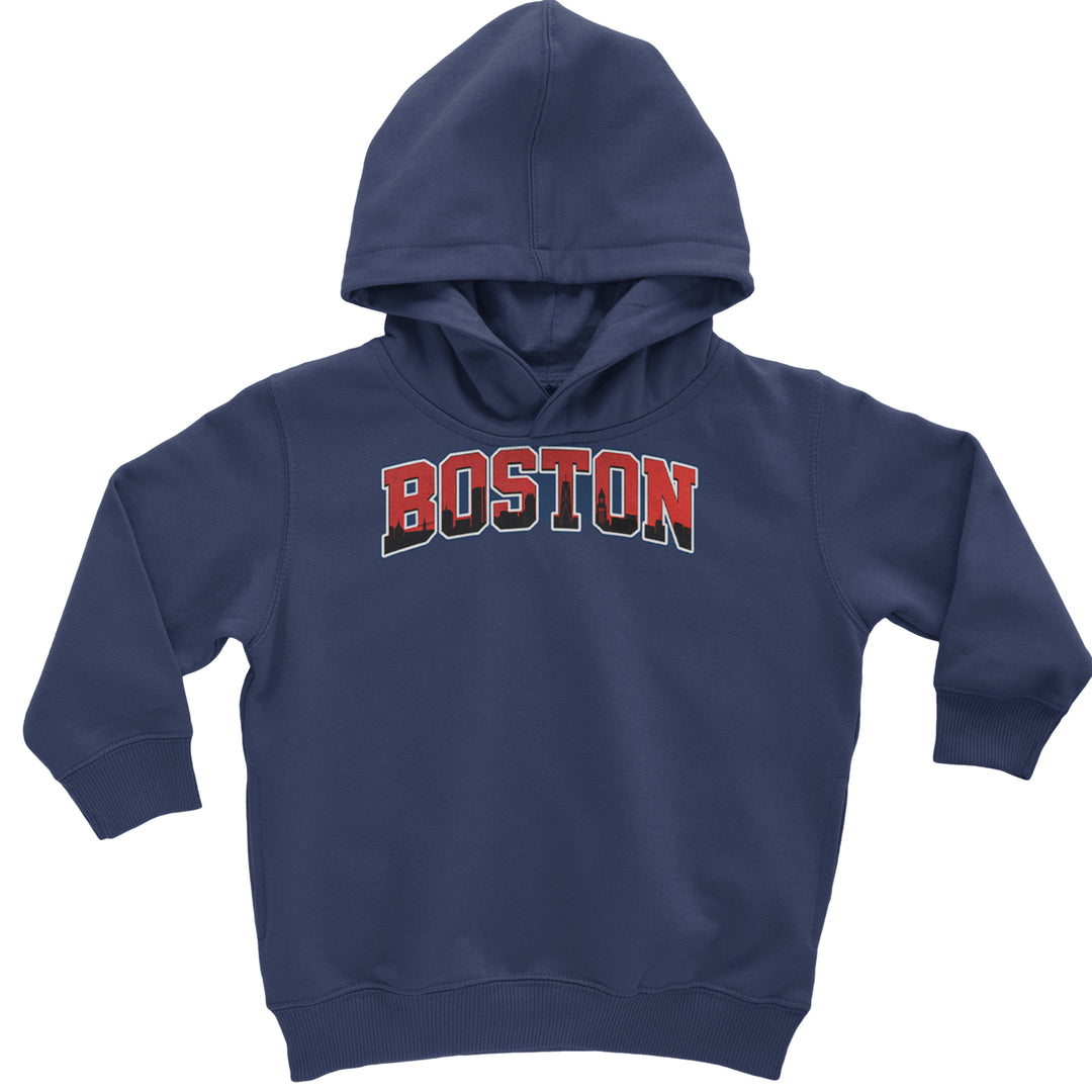 Boston City Pride Skyline Toddler Hoodie Or Infant Fleece Romper Navy Blue