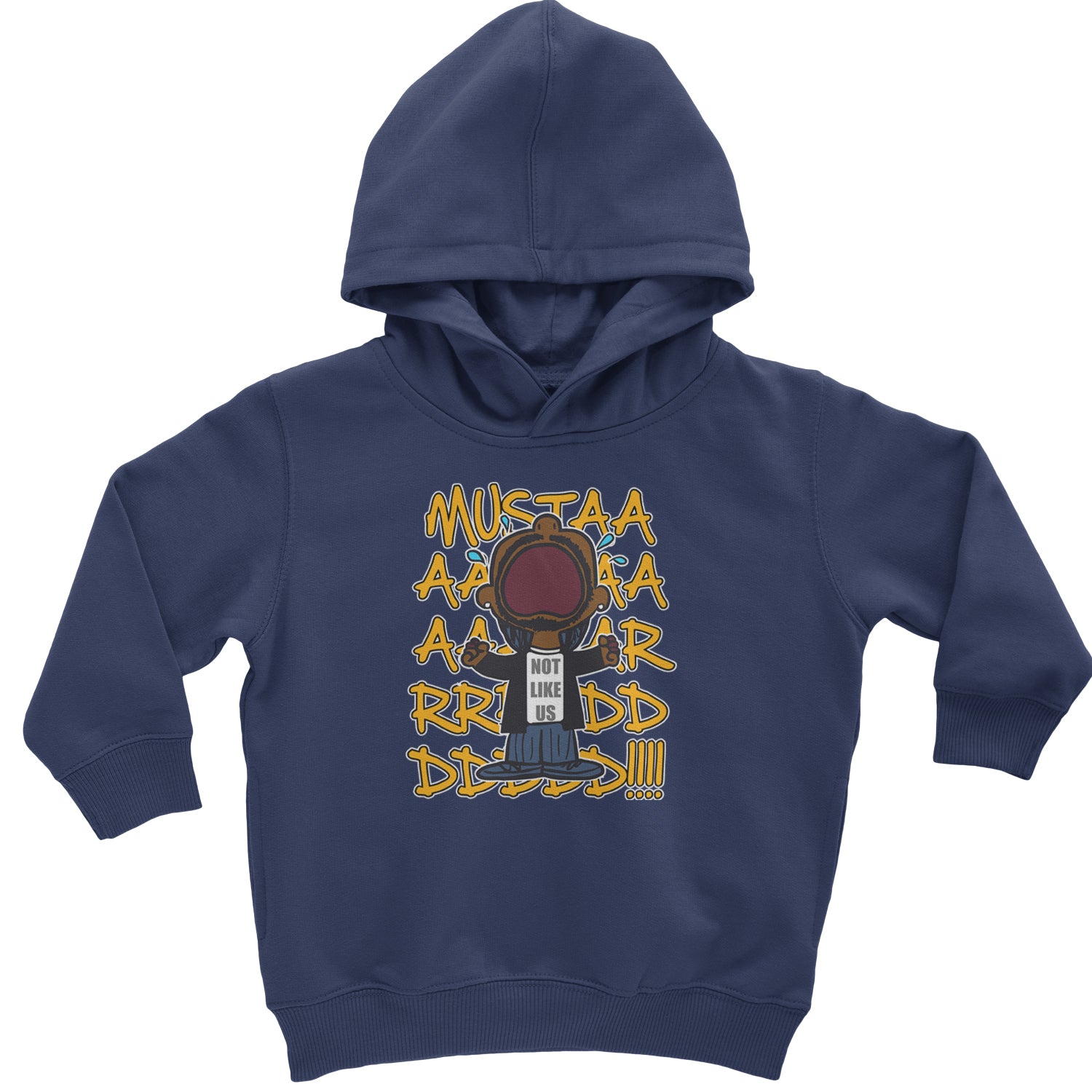 MUSTARD! Not Like Us Tv Off Toddler Hoodie Or Infant Fleece Romper Navy Blue