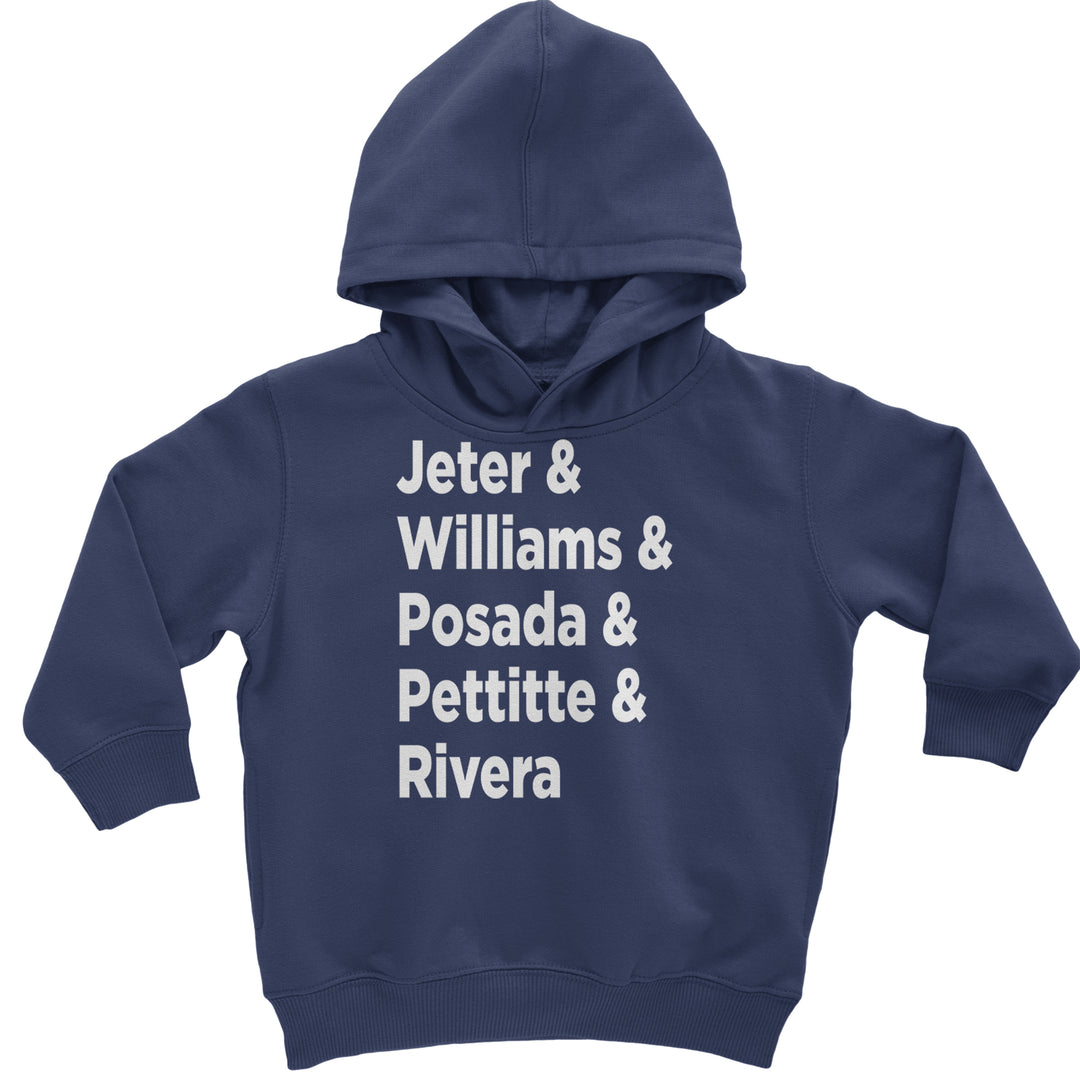 Jeter & Williams & Posada & Pettitte & Rivera Toddler Hoodie Or Infant Fleece Romper Navy Blue