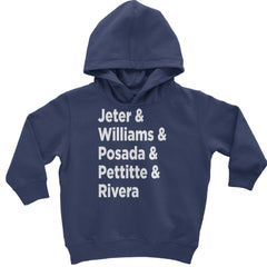 Jeter & Williams & Posada & Pettitte & Rivera Toddler Hoodie Or Infant Fleece Romper Navy Blue