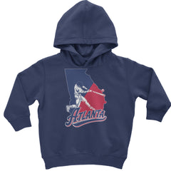 Atlanta Georgia Batter Up Toddler Hoodie Or Infant Fleece Romper Navy Blue