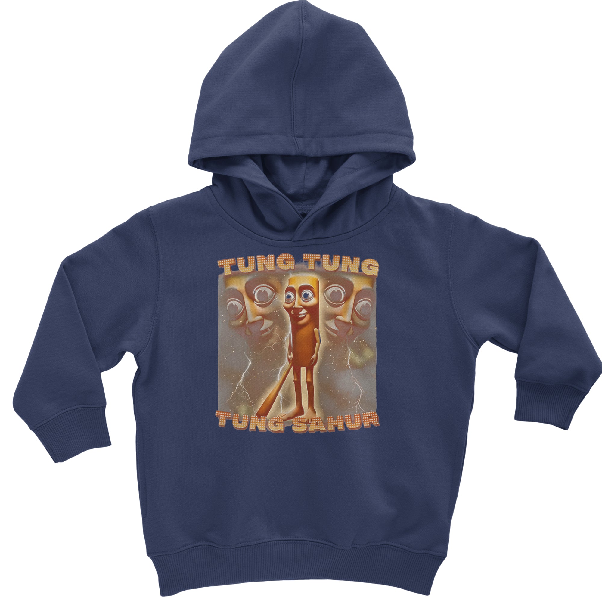Tung Tung Tung Sahur Enforcer Toddler Hoodie Or Infant Fleece Romper Navy Blue