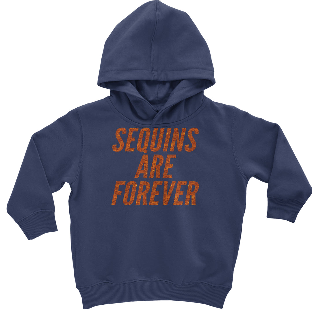 Sequins Are Forever Retro Glam Toddler Hoodie Or Infant Fleece Romper Navy Blue