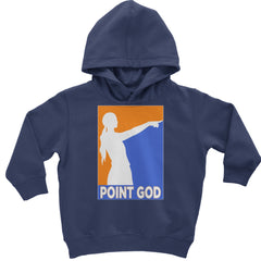Point God Cunningham Basketball Pointing Meme  Toddler Hoodie Or Infant Fleece Romper Navy Blue
