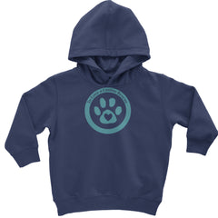 TLC To Love a Canine Dog Rescue Teal Toddler Hoodie Or Infant Fleece Romper Navy Blue