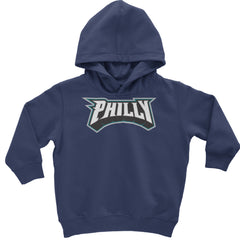 Philly Bold Block Throwback Toddler Hoodie Or Infant Fleece Romper Navy Blue