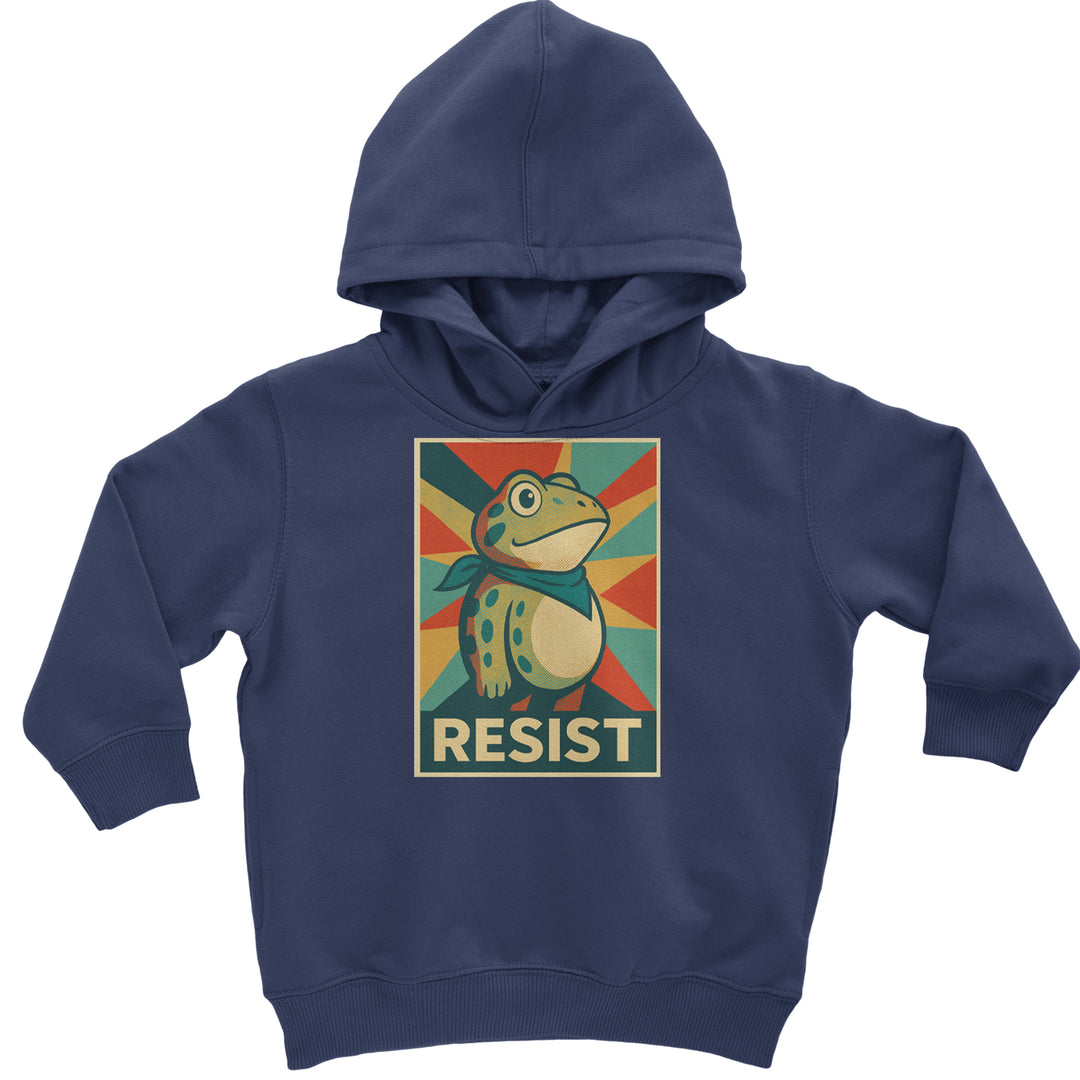 Resist Portland Protest Frog Toddler Hoodie Or Infant Fleece Romper Navy Blue
