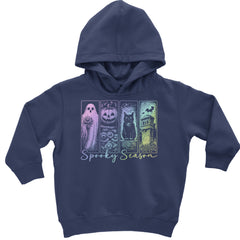Spooky Season Cute Pastel Halloween Design Toddler Hoodie Or Infant Fleece Romper Navy Blue
