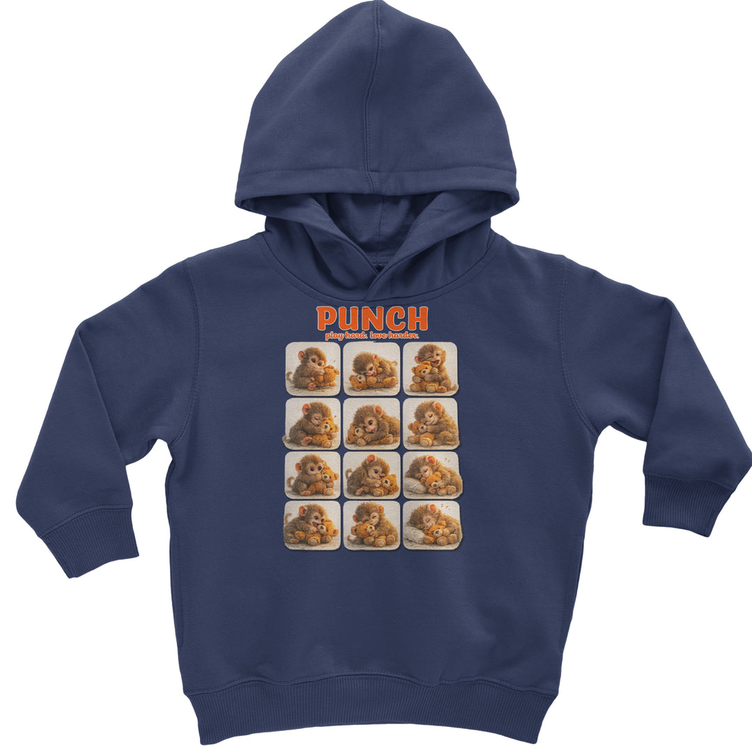Punch Play Hard Love Harder Toddler Hoodie Or Infant Fleece Romper Navy Blue
