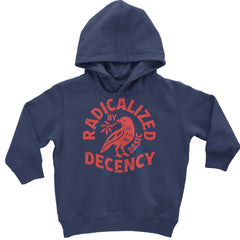 Radicalized by Basic Decency Dove Protest Statement Toddler Hoodie Or Infant Fleece Romper Navy Blue