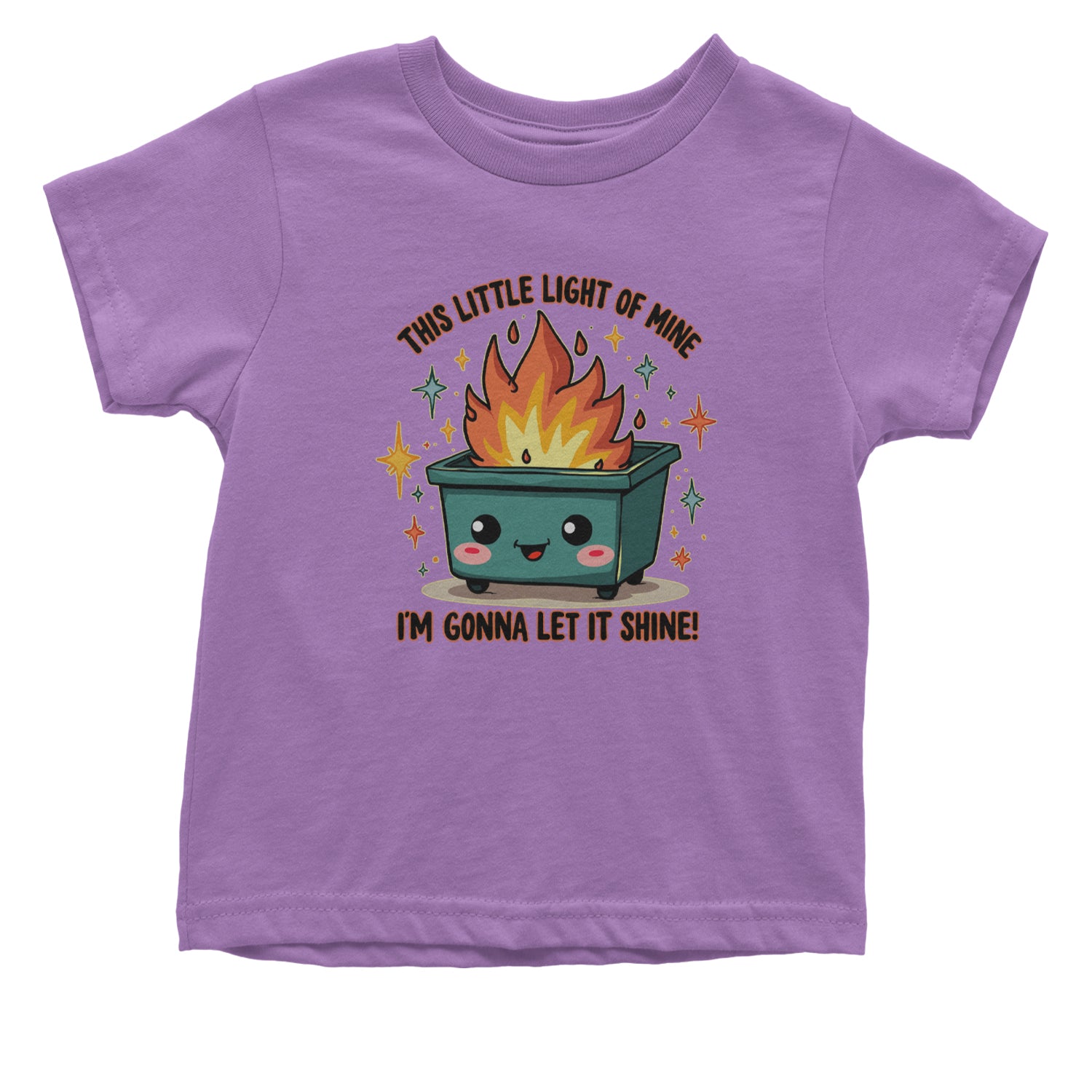 This Little Light of Mine Dumpster Fire Smile Face Infant One-Piece Romper Bodysuit Or Toddler T-shirt Lavender