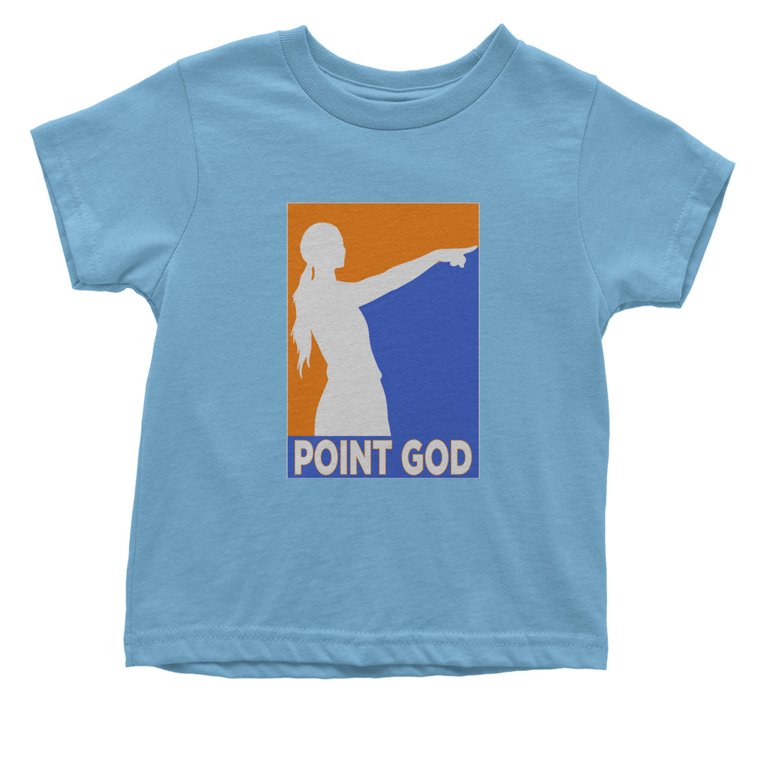 Point God Cunningham Basketball Pointing Meme  Infant One-Piece Romper Bodysuit Or Toddler T-shirt Light Blue