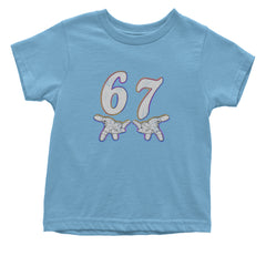 67 Hands Meme Viral Drill Infant One-Piece Romper Bodysuit Or Toddler T-shirt Light Blue