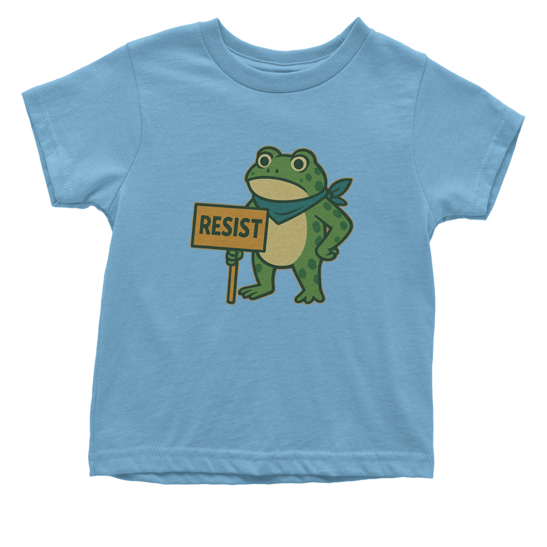 Sign Resist Meme Frog Protest Infant One-Piece Romper Bodysuit Or Toddler T-shirt Light Blue
