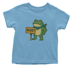 Sign Resist Meme Frog Protest Infant One-Piece Romper Bodysuit Or Toddler T-shirt Light Blue