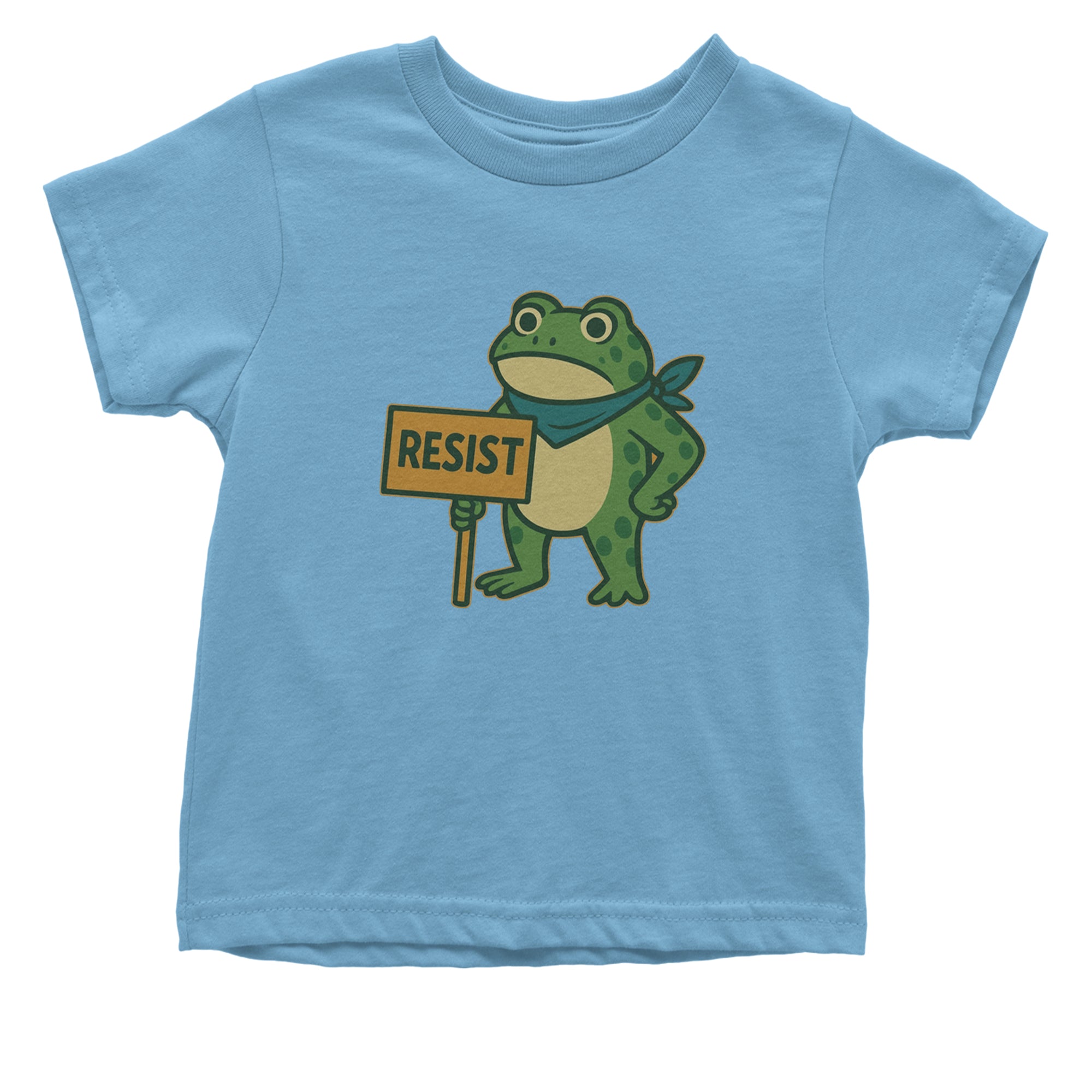 Sign Resist Meme Frog Protest Infant One-Piece Romper Bodysuit Or Toddler T-shirt Light Blue
