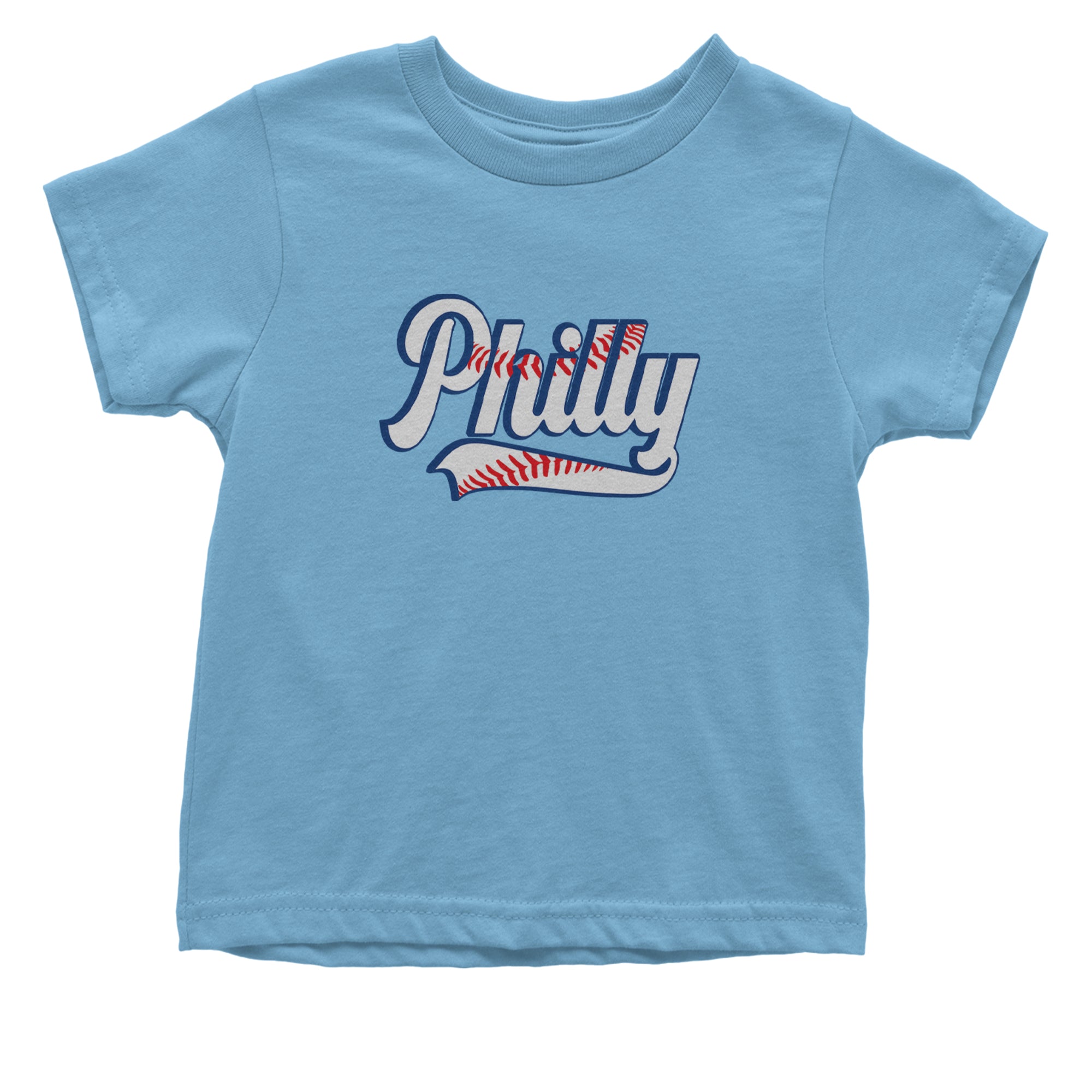 Philly Baseball Stitching Infant One-Piece Romper Bodysuit Or Toddler T-shirt Light Blue