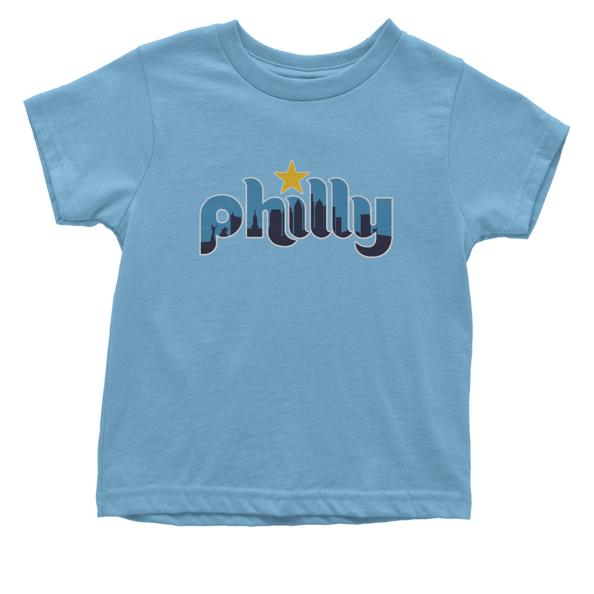 Skyline Philly Philadelphia Infant One-Piece Romper Bodysuit Or Toddler T-shirt Light Blue